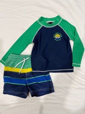 Carter's Ready For Waves Long-Sleeve Rashguard Swim Set 18M